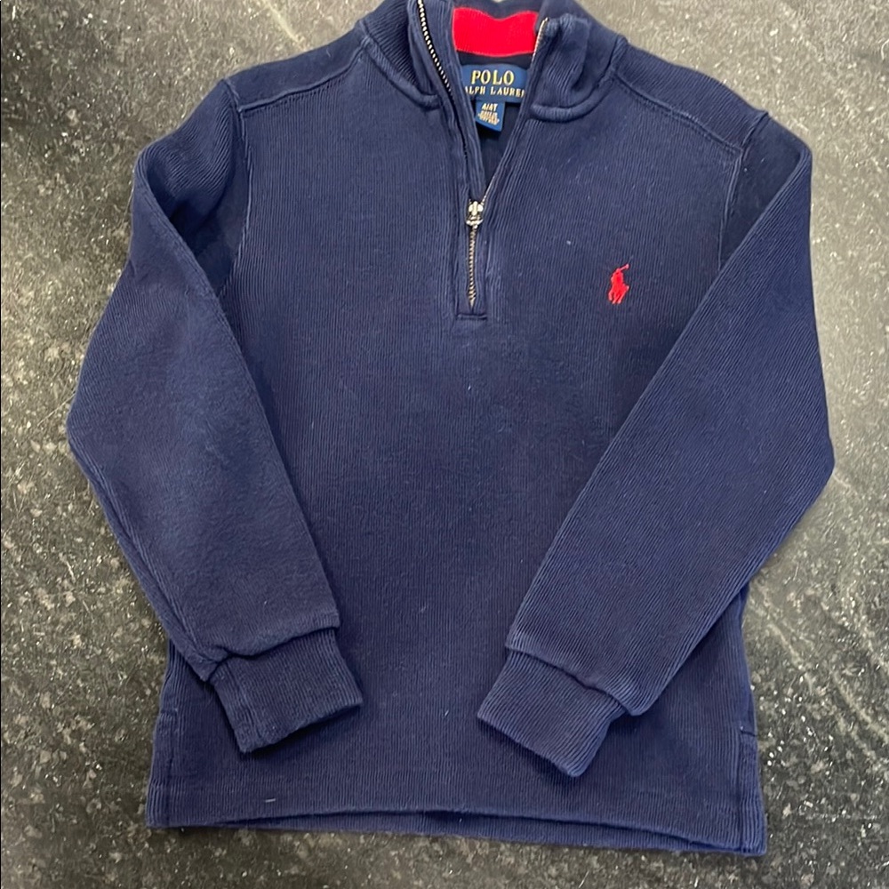 Boys Navy Polo half zip
